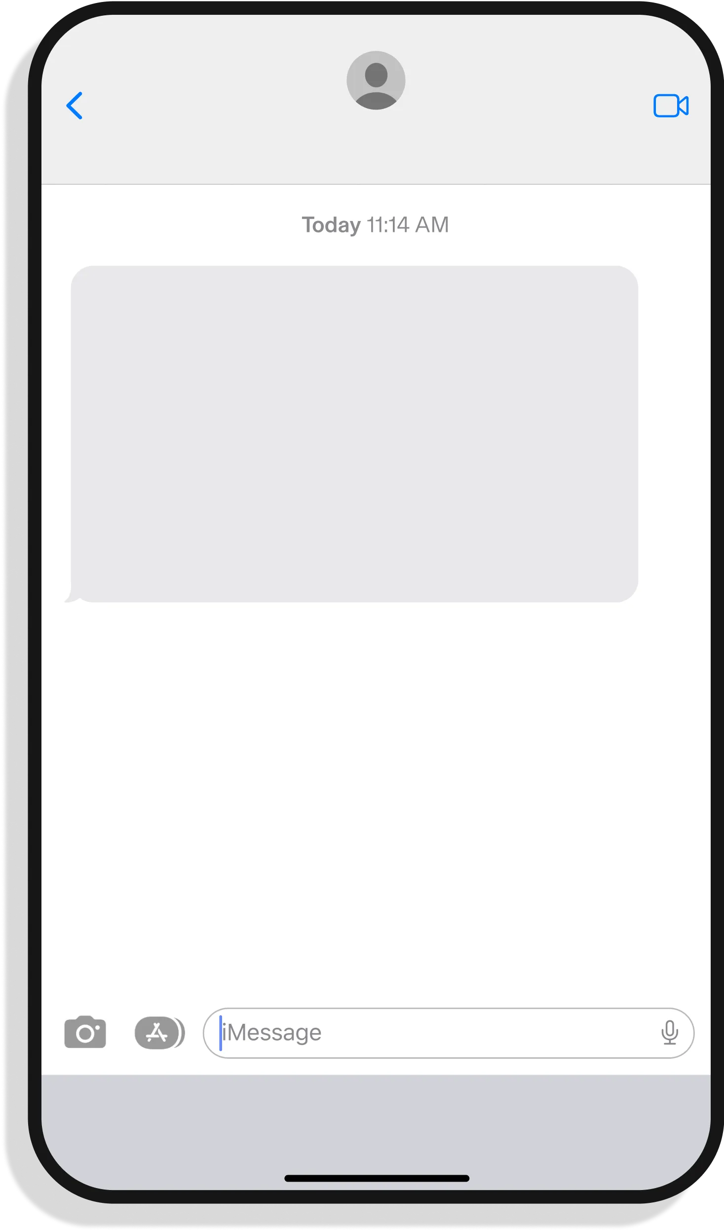 Phone with text message displayed 